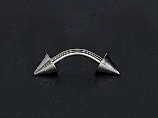 Spike Eyebrow Piercings - Titanium Curved Barbell Spikes / Cone 16g 14g Eyebrow Jewelry Piercing - Internal Threaded