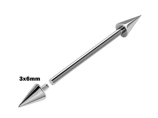 Titanium Spike Industrial Piercing, Industrial Jewelry Studs 16g 14g Ear Piercing - Straight Barbell Internally Threaded