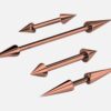 Titanium Rose Gold Spike Nipple Barbell, Nipple Jewelry Studs 16g 14g Nipple Piercing - Cone / Spike Straight Barbell Externally Threaded