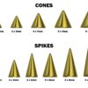 Gold Spike Labret Stud Piercing Jewelry - 18g 16g 14g Titanium Lip Piercing Also for Tragus Helix Cartilage Madonna Medusa Side Labret