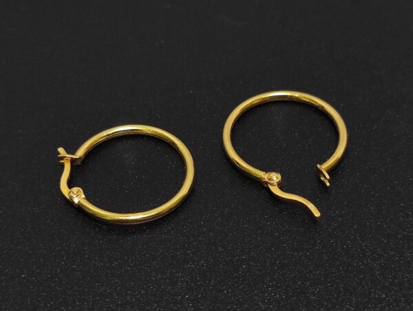 Latch Back Hoop Earrings - Large Sterling Silver Hoop in Silver, Gold and Rosegold Plating