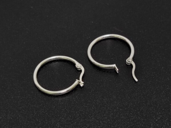 Latch Back Hoop Earrings - Large Sterling Silver Hoop in Silver, Gold and Rosegold Plating