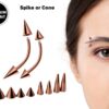 Rose Gold Eyebrow Piercing Jewelry Titanium Cone/Spike Curved Bar 18g 16g 14g Top part with Different sizes - Body Piercing, Anti-Eyebrow