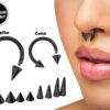 Black Spike Horseshoe Ring Piercing 18g 16g 14g Cone Titanium Septum Jewelry Bull Piercing Also for Nipple, PA Ring and Lips