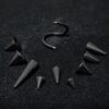 Black Spike Spiral Helix Piercing - 18g 16g 14g Titanium Twisted Barbell Ear Piercing, Cartilage Ring, Lip Ring, Belly Ring