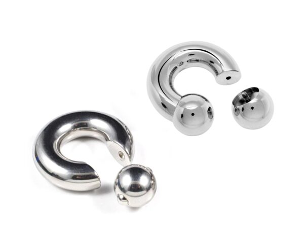 Prince Albert Piercing, Prince Albert Jewelry, PA Ring - Titanium Captive Bead Ring and Horseshoe Circular Barbell - 2pcs