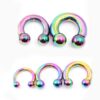 Rainbow Prince Albert Piercing, PA Ring - Circular Barbell, Horseshoe Barbell 10G to 00G Body Piercing