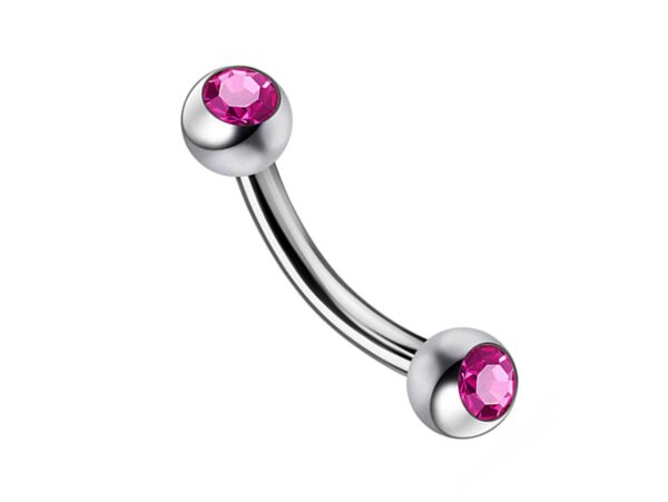 Cliterous jewelry, VCH piercing jewelry - Titanium Curved Barbell with Gem CZ Crystals - Genital Piercing cliterous stimulator