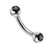 Cliterous jewelry, VCH piercing jewelry - Titanium Curved Barbell with Gem CZ Crystals - Genital Piercing cliterous stimulator