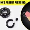 Black Prince Albert Piercing, Prince Albert Jewelry, PA Ring - Captive Bead Ring, Captive Prince 8G to 00G with Spring Ball Closure