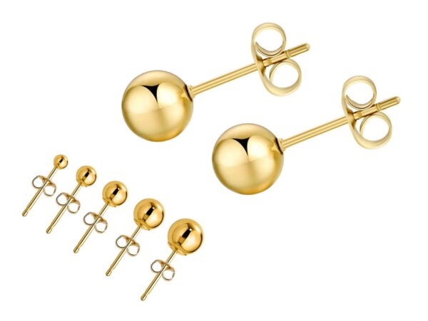 Ball Stud Earrings - Ball Size 2mm to 8mm - Available in Color Silver, Gold and Rose Gold