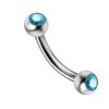 Cliterous jewelry, VCH piercing jewelry - Titanium Curved Barbell with Gem CZ Crystals - Genital Piercing cliterous stimulator