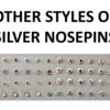 24G Silver Nose Pin Jewellery Prongs Set with CZ Crystals - Nose Piercing, Thin Nose stud, Nostril Jewelry