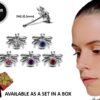 24G Nose stud Silver Spider Nose Ring Jewellery, Bone End Nose Pin with CZ Crystals - Nose Piercing, Thin Nose stud, Nostril Jewelry