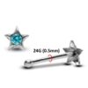 24G Tiny Nose Stud Silver Star Nose Ring Jewellery with CZ Crystals - Nose Piercing, Thin Nose stud, Nostril Jewelry