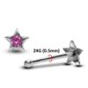 24G Tiny Nose Stud Silver Star Nose Ring Jewellery with CZ Crystals - Nose Piercing, Thin Nose stud, Nostril Jewelry