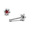 24G Flower Nose Stud ,Silver Nose Ring Jewellery with CZ Crystals - Nose Piercing, Thin Nose stud, Nostril Jewelry