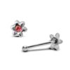 24G Flower Nose Stud ,Silver Nose Ring Jewellery with CZ Crystals - Nose Piercing, Thin Nose stud, Nostril Jewelry