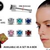 24G Prong Set Round Nose Stud ,Silver Nose Ring Jewellery with CZ Crystals - Nose Piercing, Thin Nose stud, Nostril Jewelry