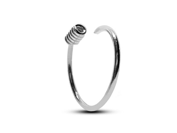 22G Silver Nose Ring, Nose Stud - Spring Coil Nose Hoop Piercing - Nostril Ring size 7mm and 9mm