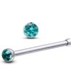 24G Round Bezel Nose Stud ,Silver Nose Ring Jewellery with CZ Crystals - Nose Piercing, Thin Nose stud, Nostril Jewelry