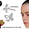 Butterfly Nose Studs 23G Silver Nose Pin with CZ Crystals - Nose Piercing, Thin Nose stud, Nostril Jewelry