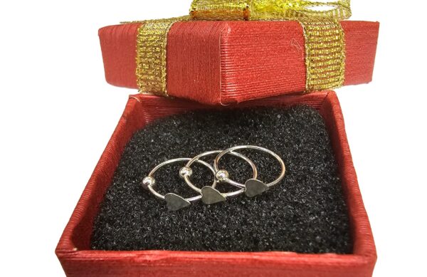 il_fullxfull.5268955788_4tbl_a5d71fd9-a48a-4c5c-b049-093211170cc3 22G Silver Heart Nose Ring, Nose Stud - Bendable Nose Hoop Piercing - Nostril Ring size 9mm