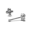 24G Nose stud Silver Clubs Nose Ring Jewellery, Bone End Nose Pin with CZ Crystals - Nose Piercing, Thin Nose stud, Nostril Jewelry