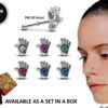 24G Silver Bone Nose Stud Hand Design Nose Ring Jewellery with CZ Crystals - Nose Piercing, Thin Nose stud, Nostril Jewelry