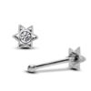 24G Silver Thin Nose Stud David Star Nose Ring Jewellery with CZ Crystals - Nose Piercing, Thin Nose stud, Nostril Jewelry