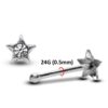 24G Tiny Nose Stud Silver Star Nose Ring Jewellery with CZ Crystals - Nose Piercing, Thin Nose stud, Nostril Jewelry