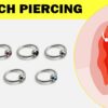 Horizontal Clitoral Hood Genital Piercing Captive Ring with Gem Titanium Ball Ring 18G 16G 14G Body Piercing British Standard