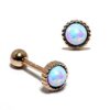 Silver Cartilage Earring, Helix Earring with Opal Stone - 20G Ear Piercing Screw Back- Helix Piercing Jewellery