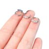 Titanium Segment Ring Clicker with 3 Prong Set CZ Crystals - Ear, Septum, Tragus, Helix - 16G size 8mm Clicker Hoops Nose Piercing