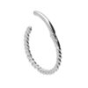 Titanium Twisted Septum Clicker Ring, Rope Septum Jewelry Spike Piercing Nose Ring - 16G size 10mm Nose Piercing