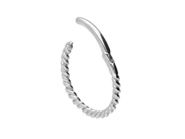 Titanium Twisted Septum Clicker Ring, Rope Septum Jewelry Spike Piercing Nose Ring - 16G size 10mm Nose Piercing