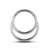 Titanium Septum Double Clicker Ring Septum Jewelry Nose Ring, Clicker Hoops - 16G size 8mm Nose Piercing - Also in Gold and Rose Gold tone