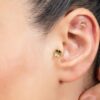 14K Gold Clover Leaf Tragus Earrings, Labret Stud, Helix Cartilage Piercings - Internally Threading Body Jewellery Ear Piercing