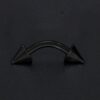 Black Spike Eyebrow Piercings - Titanium Curved Barbell Spikes / Cone 14G 16G Eyebrow Jewelry Piercing - Internal Threaded