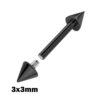 Titanium Black Spike Nipple Barbell, Nipple Jewelry Studs 16g 14g Nipple Piercing - Straight Barbell Internally Threaded