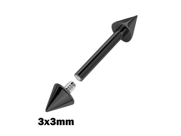 Titanium Black Spike Nipple Barbell, Nipple Jewelry Studs 16g 14g Nipple Piercing - Straight Barbell Internally Threaded