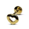 14K Gold Heart Shape Tragus Earring, Cartilage Labret Studs- Internally Threading Body Jewellery Ear Piercing