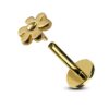 14K Gold Flower Tragus Earring, Cartilage Piercing Labret Studs- Internally Threading Body Jewellery Ear Piercing