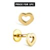 16G Heart Labret Lip Piercing made from solid 14K Gold and Rose Gold Body Piercing for Tragus, Medusa Lip, Ashley studs Internally Threaded