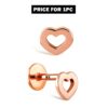 16G Heart Labret Lip Piercing made from solid 14K Gold and Rose Gold Body Piercing for Tragus, Medusa Lip, Ashley studs Internally Threaded