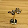 16G Snake Labret Lip Piercing made from solid 14K Gold and Rose Gold Body Piercing for Tragus, Medusa Lip, Ashley studs Internally Threaded