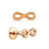 Infinity Labret Lip Piercing made from solid 14K Gold and Rose Gold Body Piercing for Tragus, Medusa Lip, Ashley studs Internally Threaded