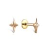 14K Gold Spark Tragus Stud Piercing, Labret Stud, Ear Cartilage Jewelry - Internally Threading Body Jewellery Ear Piercing