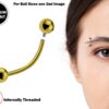 Titanium Gold Eyebrow Piercings - External / Internal Threading 18g 16g 14g Curved Bar Also Piercing Stud for Anti- Eyebrow, Cartilage Stud