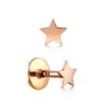 14K Gold Piercing - 16G Star Labret Lip Piercing - Gold & Rose - Gold Body Piercing for Tragus, Medusa Lip, Ashley studs Internally Threaded